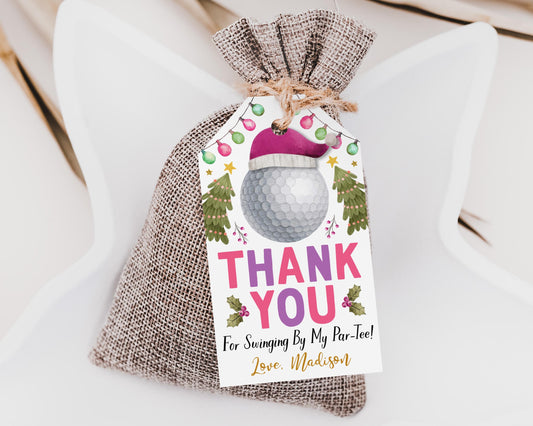 Christmas Golf Favor Tags Editable Template