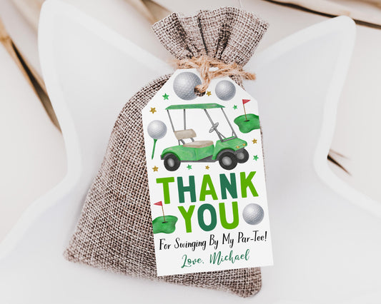 Golf Birthday Party Favor Tags Editable Template