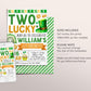 Two Lucky Second Birthday Invitation Editable Template, St Patrick's Day Shamrock 2nd Birthday Party Invite Printable Evite, St Paddy's Day