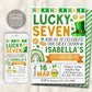 Lucky Seven 7th Birthday Invitation Editable Template