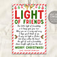 Light of Friends Card Poem Editable Template