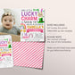 Lucky Charm Birthday Invitation With Photo Editable Template, Pink Girl St Patrick's Day Shamrock 1st First Birthday Party Invite Evite