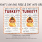 Thanksgiving Game Who Is Most Like The Turkey Printable, Fall Thanksgiving Office Party Icebreaker Group Game Activity For Kids And Adults