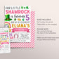 Shamrock Birthday Invitation Editable Template, Girl Pink St Patrick's Day Clover Birthday Party Invite Evite, Our Little Shamrock Rainbow