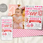 Sweetheart First Birthday Invitation With Photo Editable Template