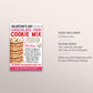 Valentine's Day Cookie Mix in a Jar Gift Tag Editable Template, Valentine Chocolate Chip Cookie Recipe Favor Tag, Friend Neighbor Teacher