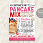 Valentine&#39;s Day Pancake Mix in a Jar Gift Tag Editable Template