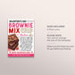 Valentine's Day Brownie Mix in a Jar Gift Tag Editable Template, Valentine Brownie Recipe Favor Tag, Friend Neighbor Teacher Mason Jar Heart