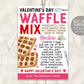 Valentine&#39;s Day Waffle Mix in a Jar Gift Tag Editable Template