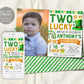 Two Lucky Second Birthday Invitation With Photo Editable Template