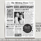 Back in 2011 13th 14th 15th Anniversary Gift Newspaper Editable Template