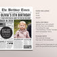 Back in 2019 Birthday Newspaper Editable Template, 5 6 7 Years Ago, 5th 6th 7th Birthday Sign Decorations Decor for Boy Or Girl Kids Decor