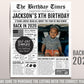 Back in 2020 Birthday Newspaper Editable Template