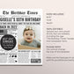 Back in 2022 Birthday Newspaper Editable Template, 2 3 4 Years Ago, 2nd 3rd 4th Birthday Sign Decorations Decor for Boy Or Girl Kids Decor