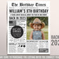 Back in 2023 Birthday Newspaper Editable Template