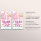 Popcorn and Pajamas Birthday Party Favor Tags Editable Template, Movie Night Party Thank You Treat Bag, Kids PJs Slumber Party Gift Tag