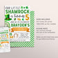 Shamrock Birthday Invitation Editable Template, St Patrick's Day Clover Birthday Party Invite Evite, Our Little Shamrock St Paddy's Day