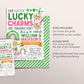 Lucky Charm Joint Siblings Birthday Invitation Editable Template, Twin Girl Boy St Patrick's Day Shamrock First Birthday Party Invite Evite