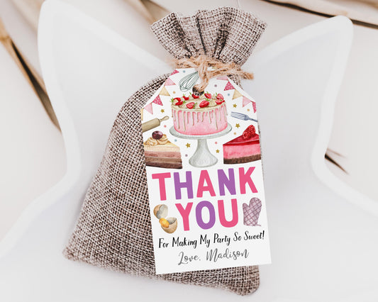 Cake Birthday Party Favor Tags Editable Template