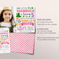 Shamrock Birthday Invitation With Photo Editable Template, Girl Pink St Patrick's Day Clover Birthday Party Invite Evite Our Little Shamrock