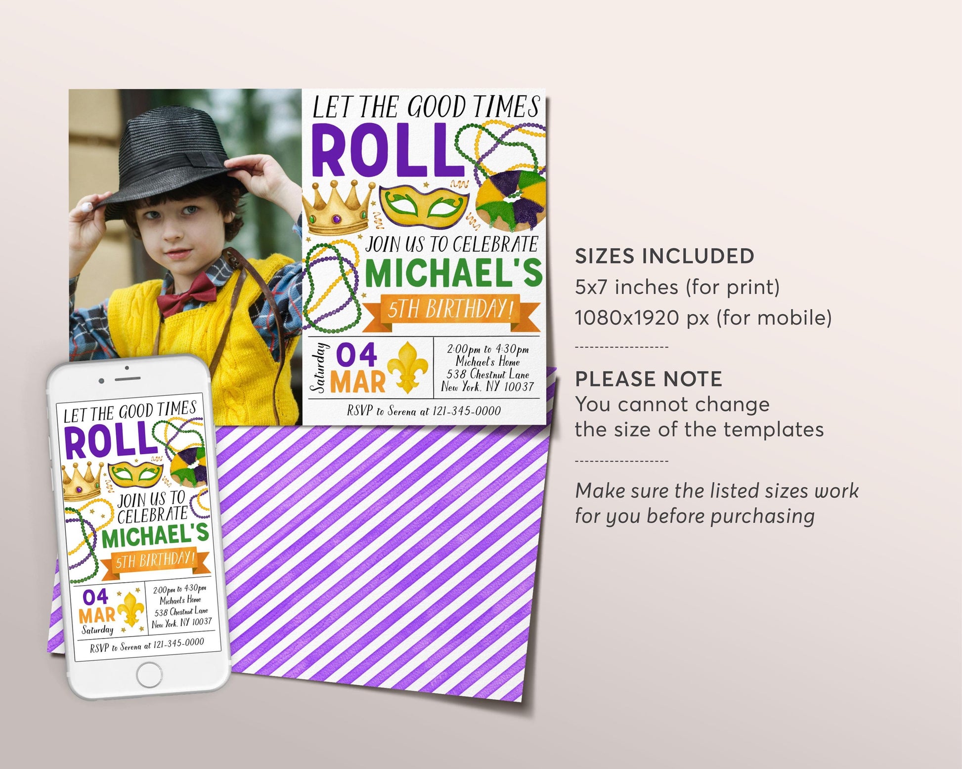 Mardi Gras Birthday Invitation With Photo Editable Template, Mardi Gra – Puff Paper Co mardi-gras-birthday-invitation-with-photo-editable-template-mardi-gra-puff-paper-co