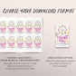 Amusement Park Birthday Party Favor Tags Editable Template, Girl Pink Carnival Thank You Treat Bag, Theme Park Party Gift Tags, Ferris Wheel
