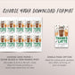 Coffee Birthday Party Favor Tags Editable Template, Thanks A Latte Fun Thank You Treat Bag, Cafe Frappuccino Frappe Coffee Theme Gift Tag