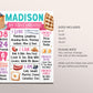 Breakfast Brunch First Year Milestone Sign Editable Template, Girl Rise And Shine Birthday Decor Birth Stats Poster, Pancakes One Year Board