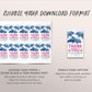 Dolphin Birthday Party Favor Tags Editable Template, Girl Dolphin Under The Sea Party Thank You Treat Bag, Aquarium Underwater Gift Tags