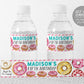 Donut Water Bottle Labels Editable Template