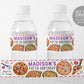 Pizza Water Bottle Labels Editable Template