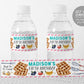 Waffles and Pajamas Water Bottle Labels Editable Template