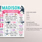 Whale First Year Milestone Sign Editable Template, Girl Under The Sea Birthday Party Birth Stats Poster, Nautical One Year Memory Board Sign