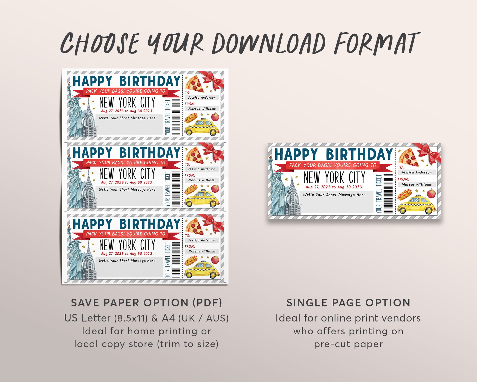 Editable Coupon Template Ticket Voucher Birthday Anniversary