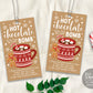 Editable Hot Chocolate Bomb Tags Template, Hot Cocoa Bomb Instructions Favor Tags, Christmas Winter Cookies and Cocoa, You're The Bomb