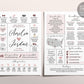 Bohemian Dusty Rose Wedding Program Template, Boho Infographic Reception Program, Wedding Timeline, Unique Ceremony Program, Wild Rose Pink