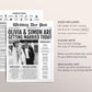 Newspaper Wedding Program Template, Editable Wedding Infographic, Unique Wedding Program, Printable Wedding Timeline, Wedding Word Search