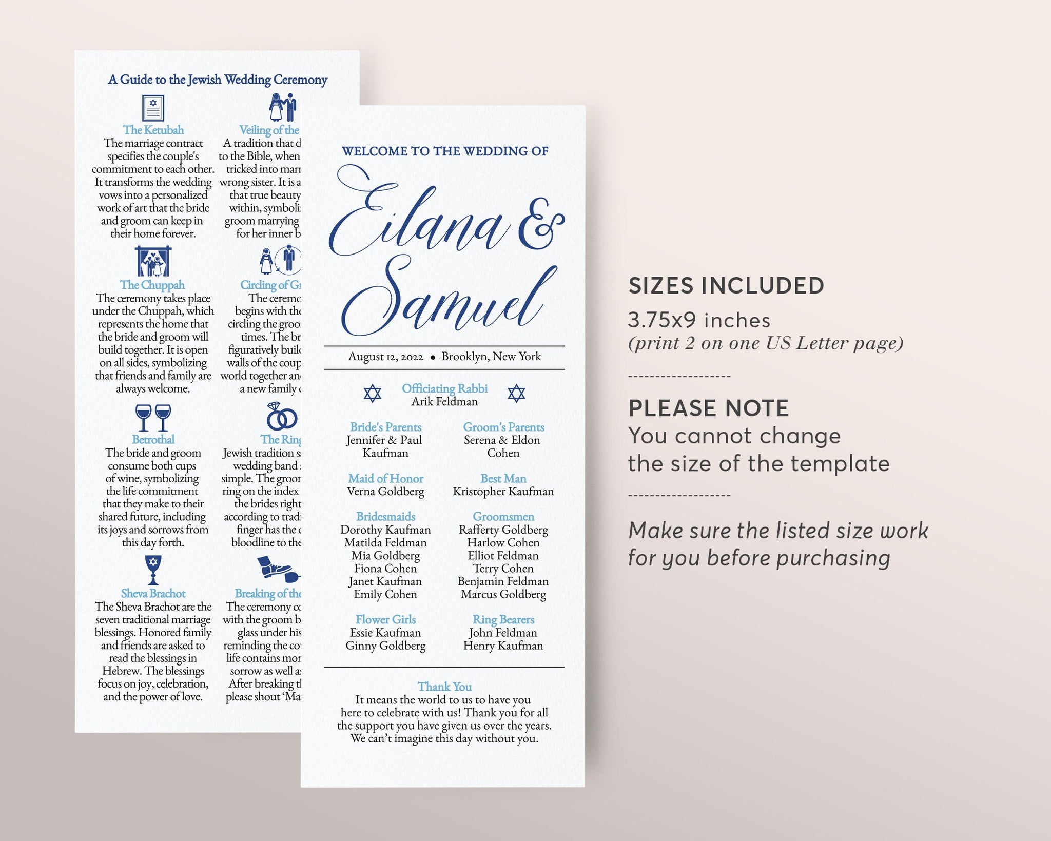 Jewish Wedding Program Template Jewish Explanation Judaica Icons Mi