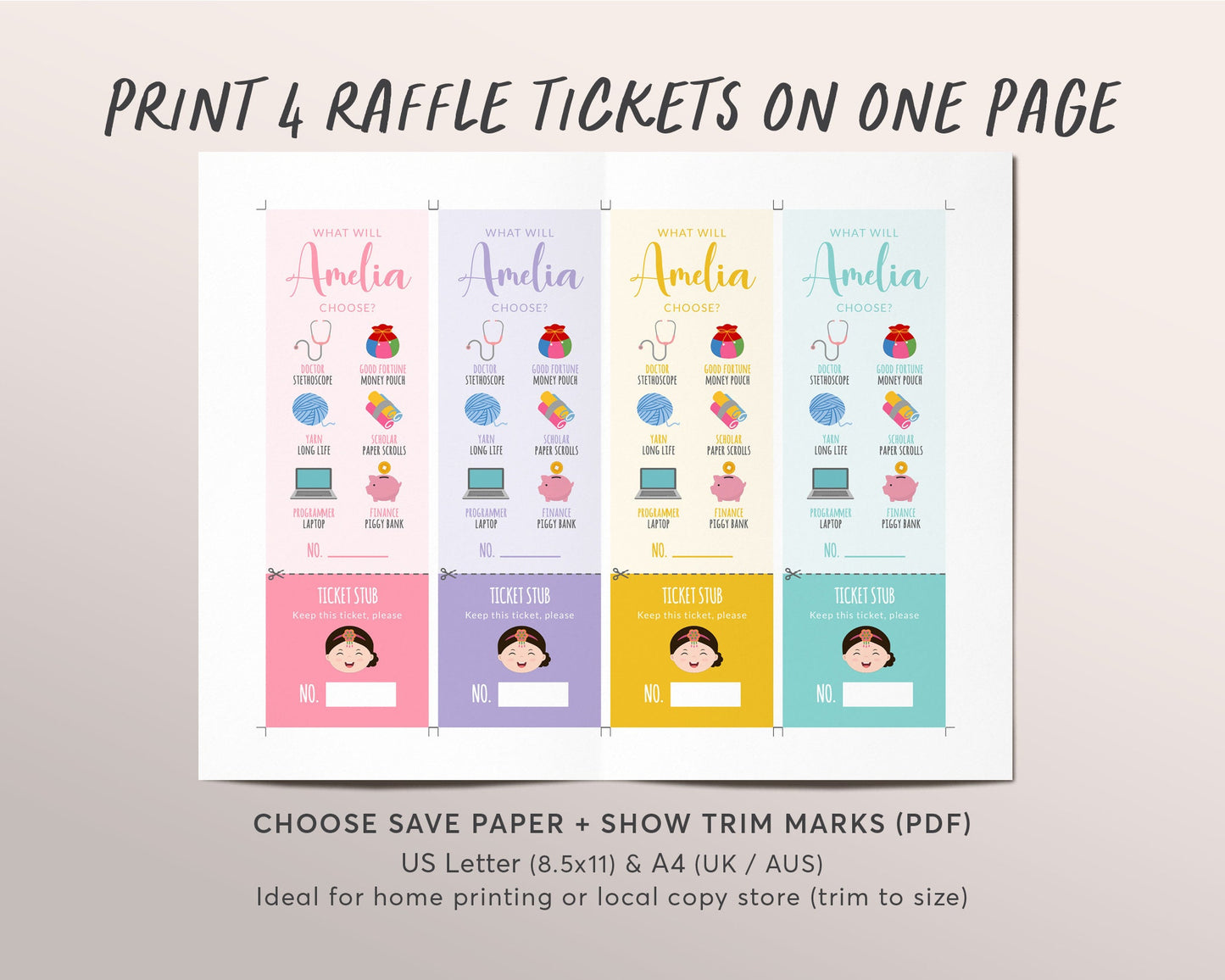 Doljabi Raffle Ticket Template, Korean Baby Girl First Birthday, Editable Doljabi Chalkboard, Baby Girl Dol, Doljanchi Printable, Zhuazhou