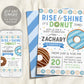 Editable Rise and Shine Donut Time Birthday Invitation Template, Boy Blue Sweet Doughnut Birthday, Donut Party Invite, Donut Invitation