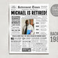 Unique Newspaper Retirement Gifts for Men or Women, Editable Retirement Celebration Welcome Sign, Retire Party Decor, History Back in 1984