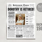 Retirement Gift for Men or Women Personalized, Retirement Card Poster Sign, Unique Retirement Party Decoration, Newspaper Back in 1985
