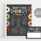 Donut Name Sign Chalkboard, Girl Donut Birthday Game Poster, Whats Your Donut Name Game, Donut Party Game Sign, Donut Decor, Donut Name Tag