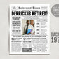 Editable Retirement Celebration Sign, Unique Newspaper Retirement Gifts for Men Women, Vice Assistant Principal Gift, History Back in 1994