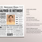 Retirement Gift for Men or Women, Editable Retirement Card Poster Sign, Unique Retirement Party Decoration, Newspaper Back in 1986