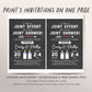 Double Baby Shower Invitation Template, Editable Couples Baby Shower Invitation, Coed Chalkboard Baby Shower Invite, Joint Effort Baby