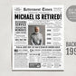 Editable Retirement Celebration Sign, Unique Newspaper Retirement Gifts for Men Women, Vice Assistant Principal Gift, History Back in 1990