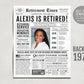 Personalized Retirement Gift for Dentist Librarian, Retirement Gifts For Pharmacist, Retirement Sign for Nurse, Newspaper Back in 1979