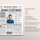 Editable Retirement Gift for Manager Template, Retirement Gifts For Accountant, Retirement Sign for Engineer, Newspaper Back in 1976