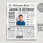 Editable Retirement Gift for Manager Template, Retirement Gifts For Accountant, Retirement Sign for Engineer, Newspaper Back in 1976